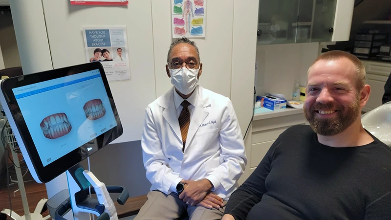 Dr. Byrd with Patient for Invisalign Treatment